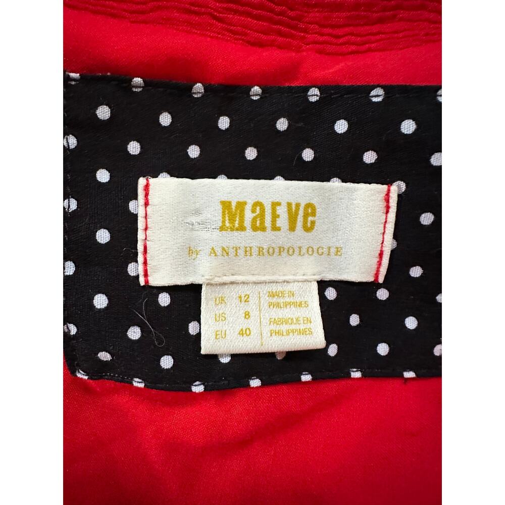 Anthropologie Maeve Red Juliet Corset Mini Dress Size 8 - Picture 6 of 8